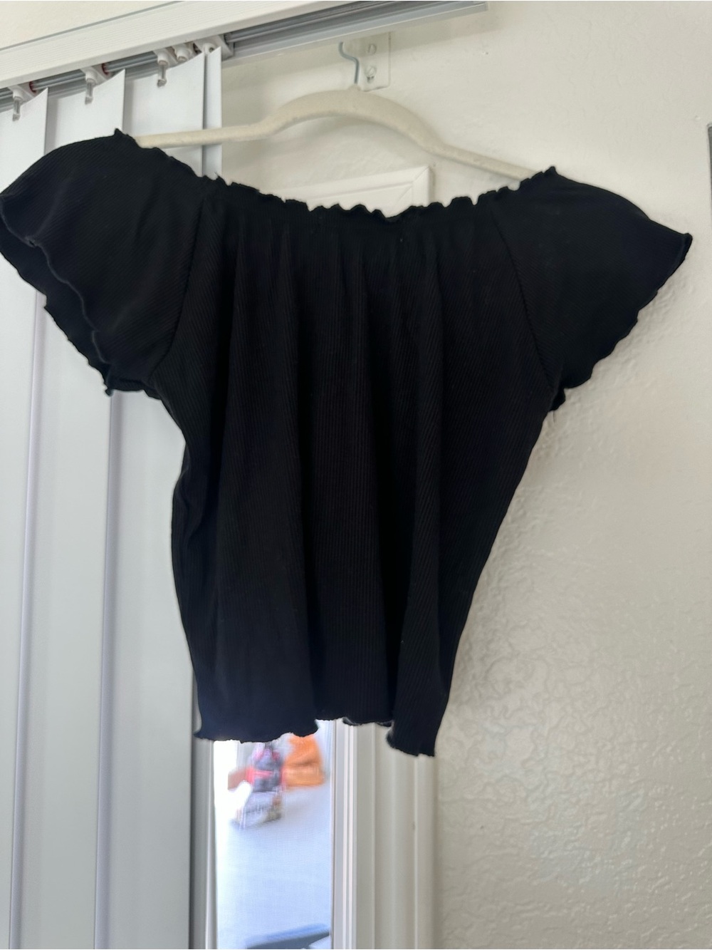 Nectar Black Off-Shoulder Ribbed Top - Picture 2 of 3